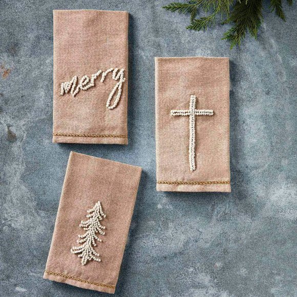 Mud Pie Merry Holiday Knot Towel/NWT - Picture 2 of 5